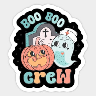 Boo Boo Crew Nurse Shirts Halloween Nurse Shirts for Women Sticker